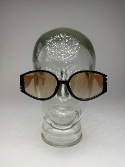 Vintage Dior Snake Emblossed Sunglasses Yellow Black