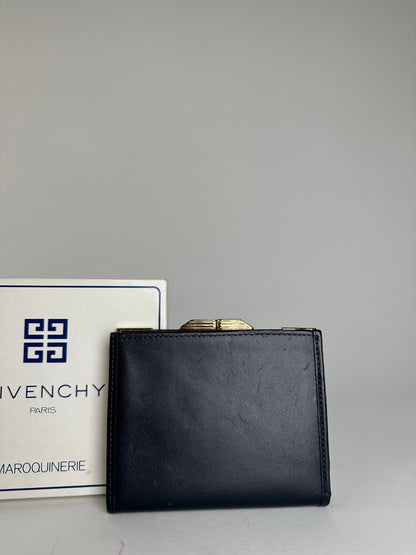 Vintage Givenchy Leather Logo Wallet Black