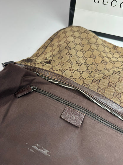 Vintage Gucci Multiway Monogram Croissant Bag Beige Brown