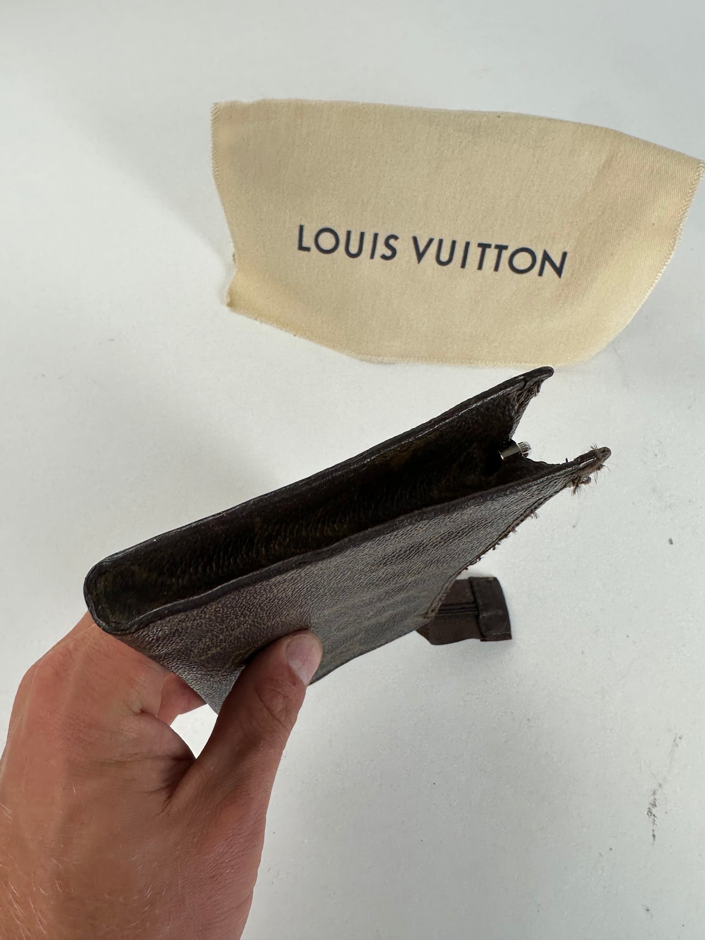 Vintage Louis Vuitton Monogram Canvas Zip Pouch Brown