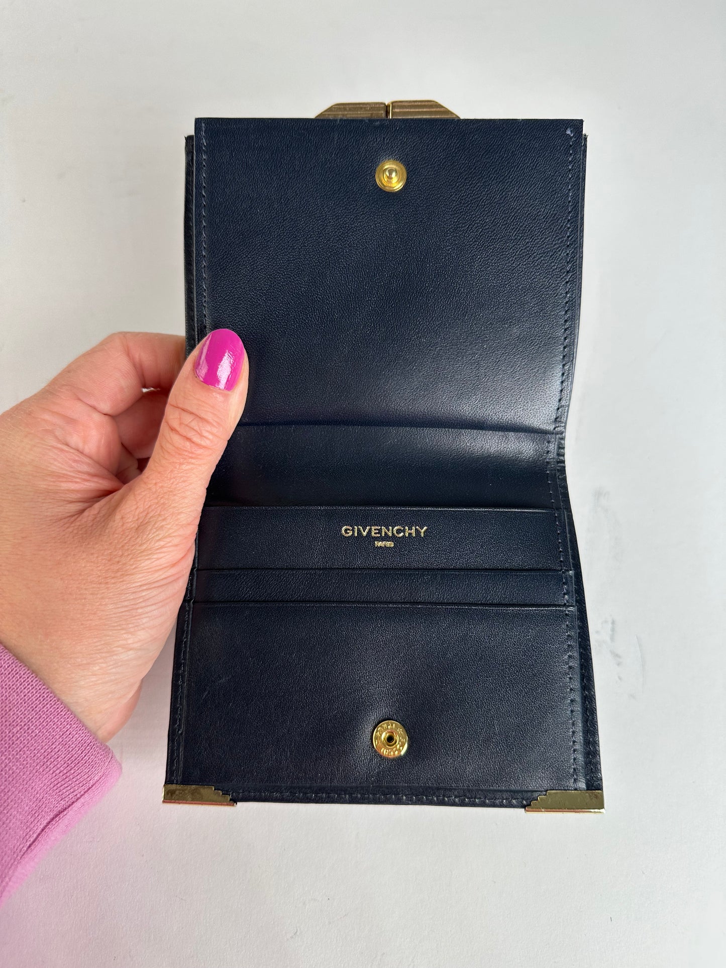 Vintage Givenchy Leather Logo Wallet Black
