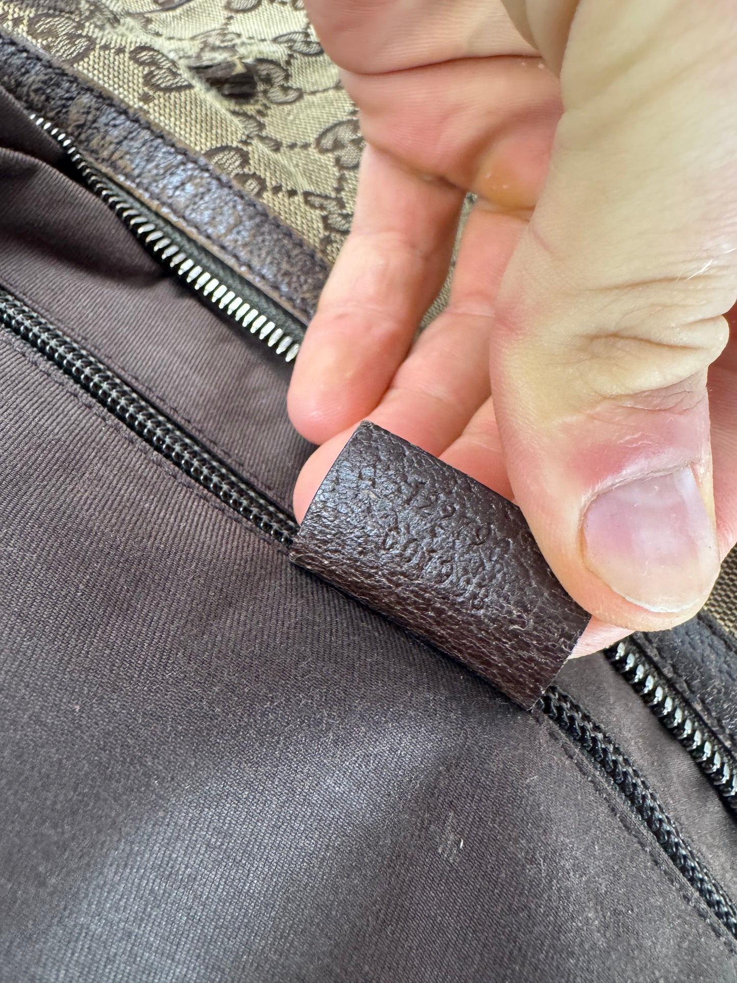 Vintage Gucci Multiway Monogram Croissant Bag Beige Brown