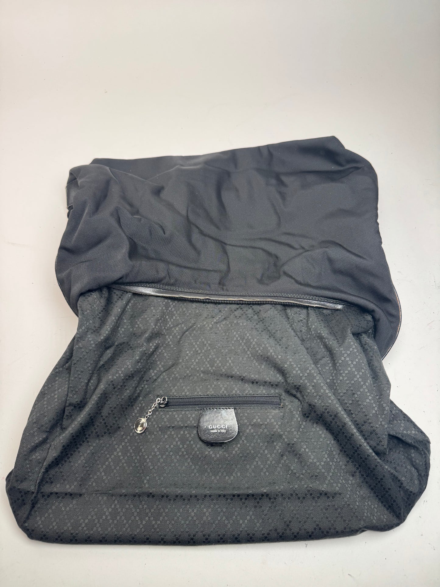 Sac à main vintage Gucci en cuir et toile noir