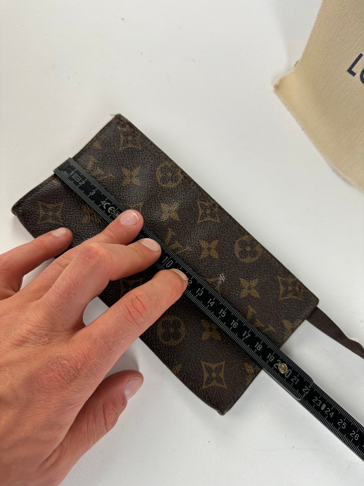 Vintage Louis Vuitton Monogram Canvas Zip Pouch Brown