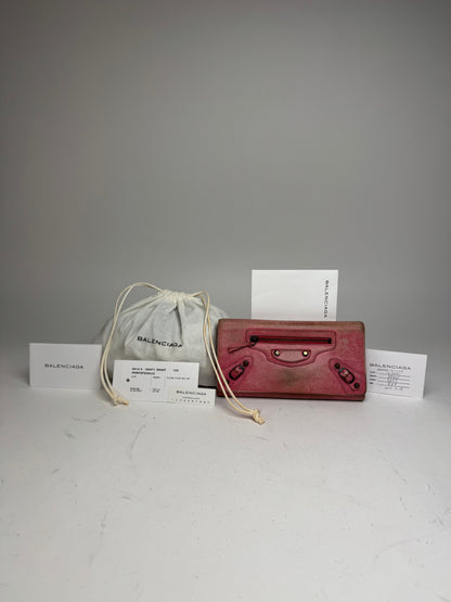 Vintage Balenciaga City Leather Wallet Pink