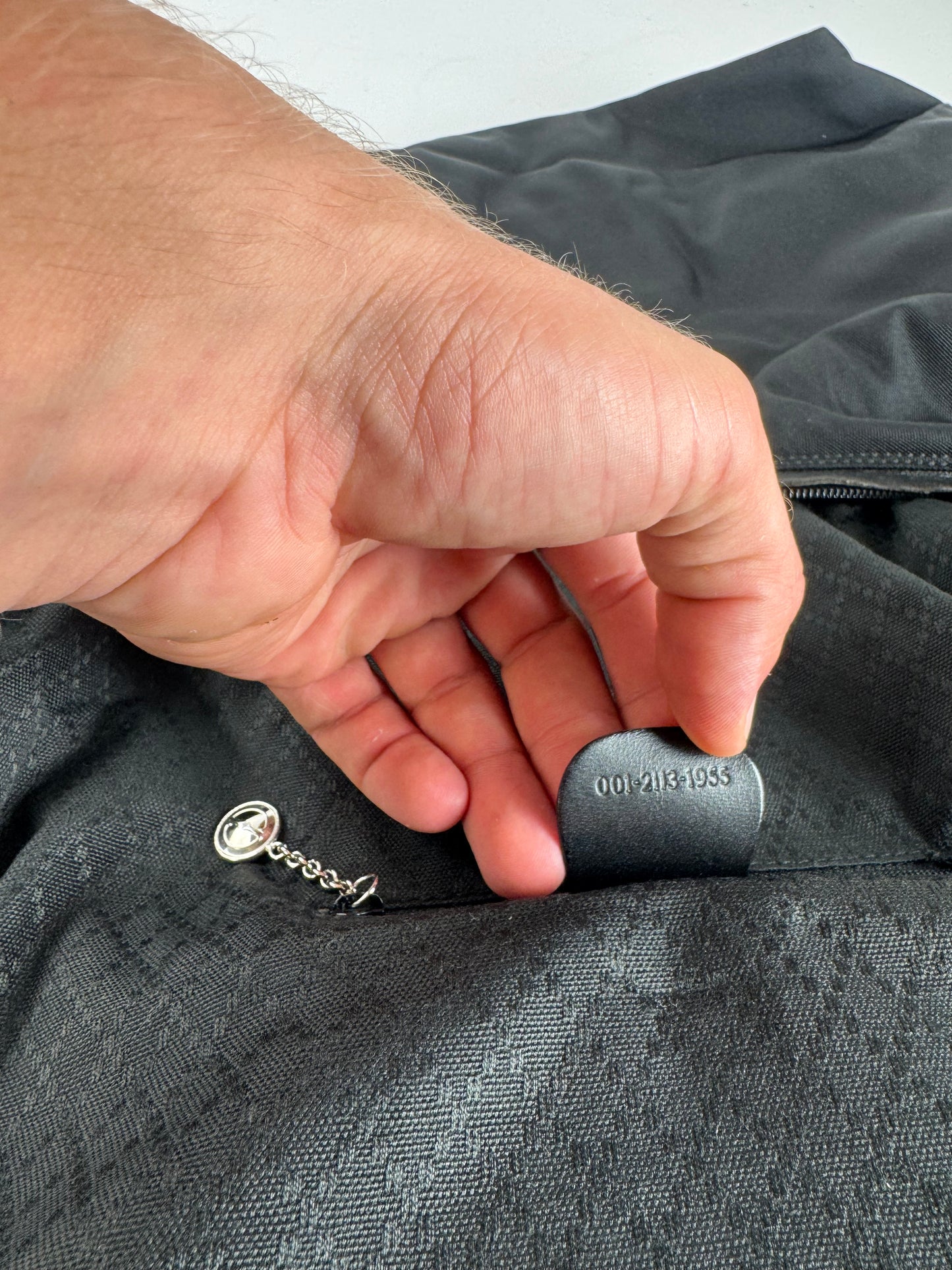 Sac à main vintage Gucci en cuir et toile noir