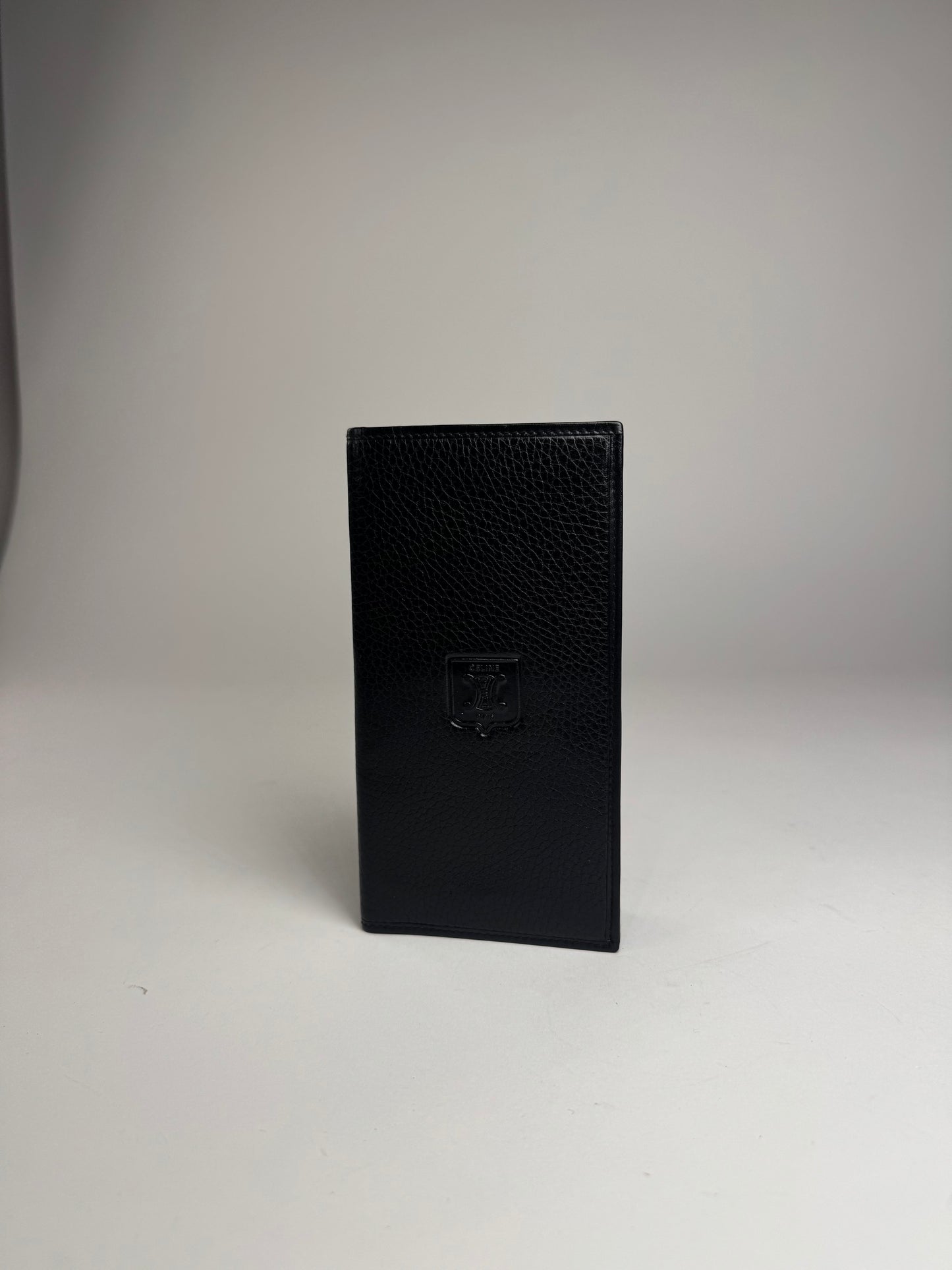 Vintage Celine Paris Snake Emblossed Leather Card Holder ID Holder Black