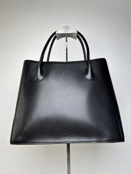 Vintage Issey Miyake Structured Leather Tote Black