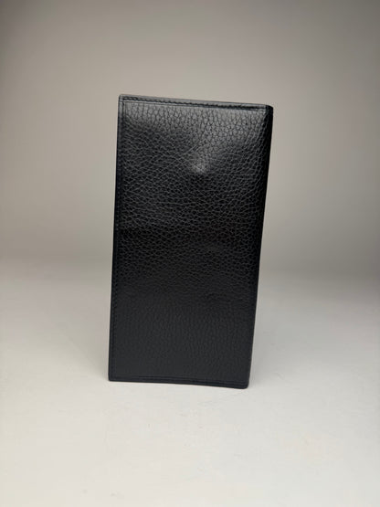 Vintage Celine Paris Snake Emblossed Leather Card Holder ID Holder Black