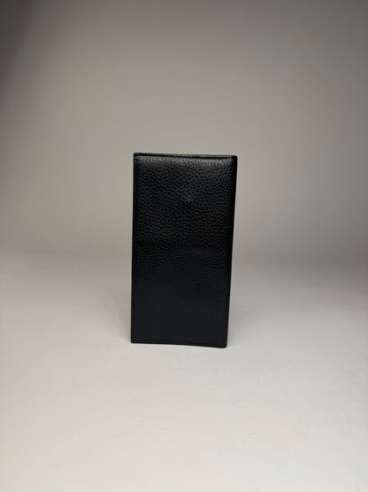 Vintage Celine Paris Snake Emblossed Leather Card Holder ID Holder Black