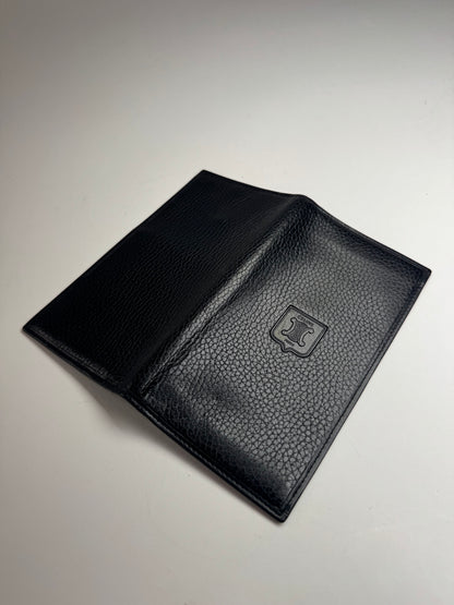 Vintage Celine Paris Snake Emblossed Leather Card Holder ID Holder Black