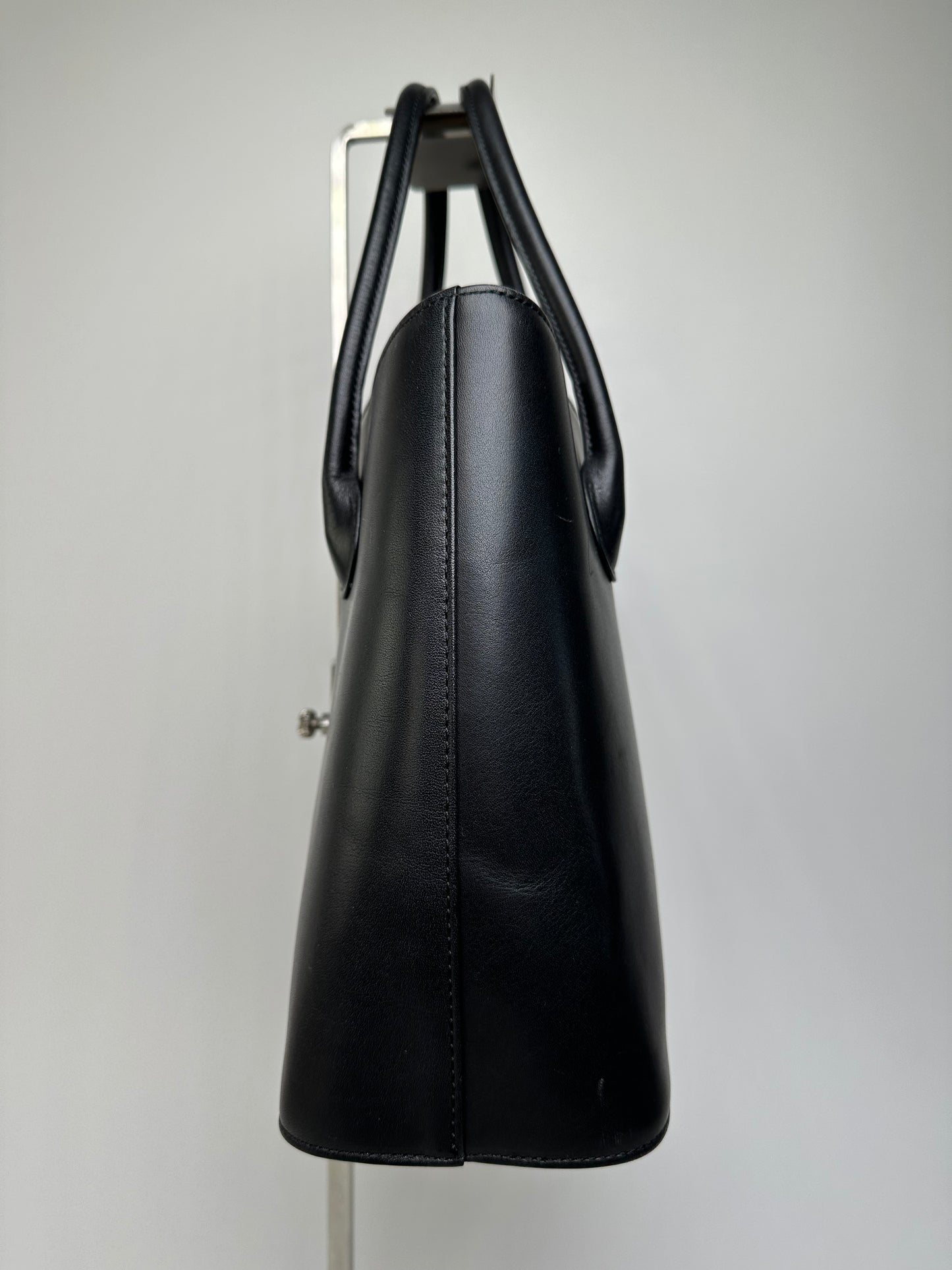 Vintage Issey Miyake Structured Leather Tote Black