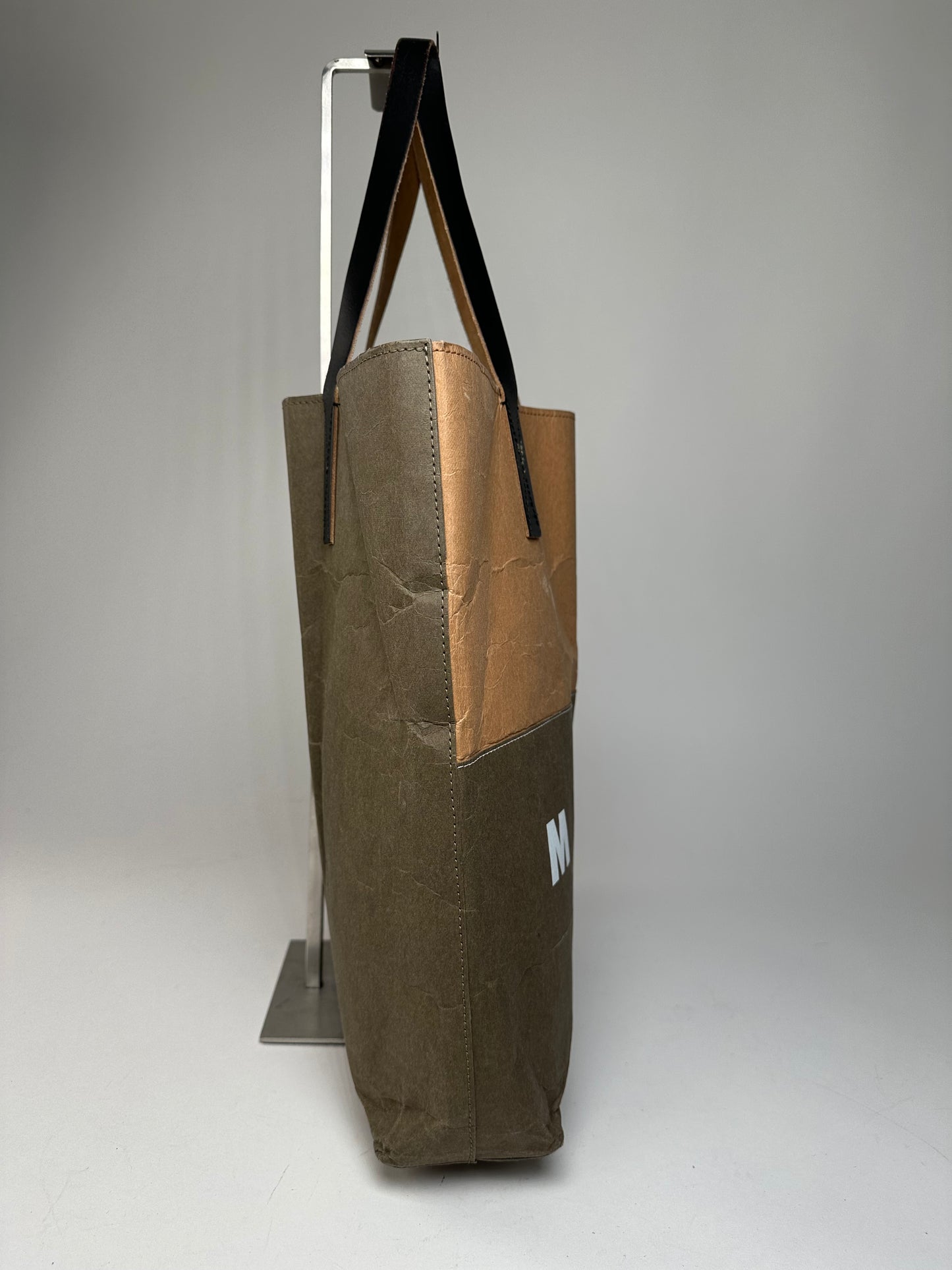 Vintage Marni Vegan Leather Tote Bag Brown Green Black