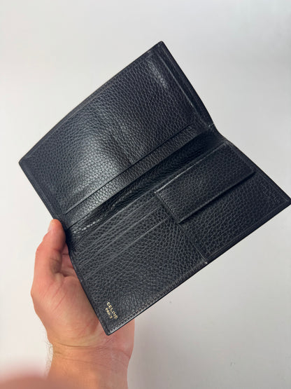 Vintage Celine Paris Snake Emblossed Leather Card Holder ID Holder Black
