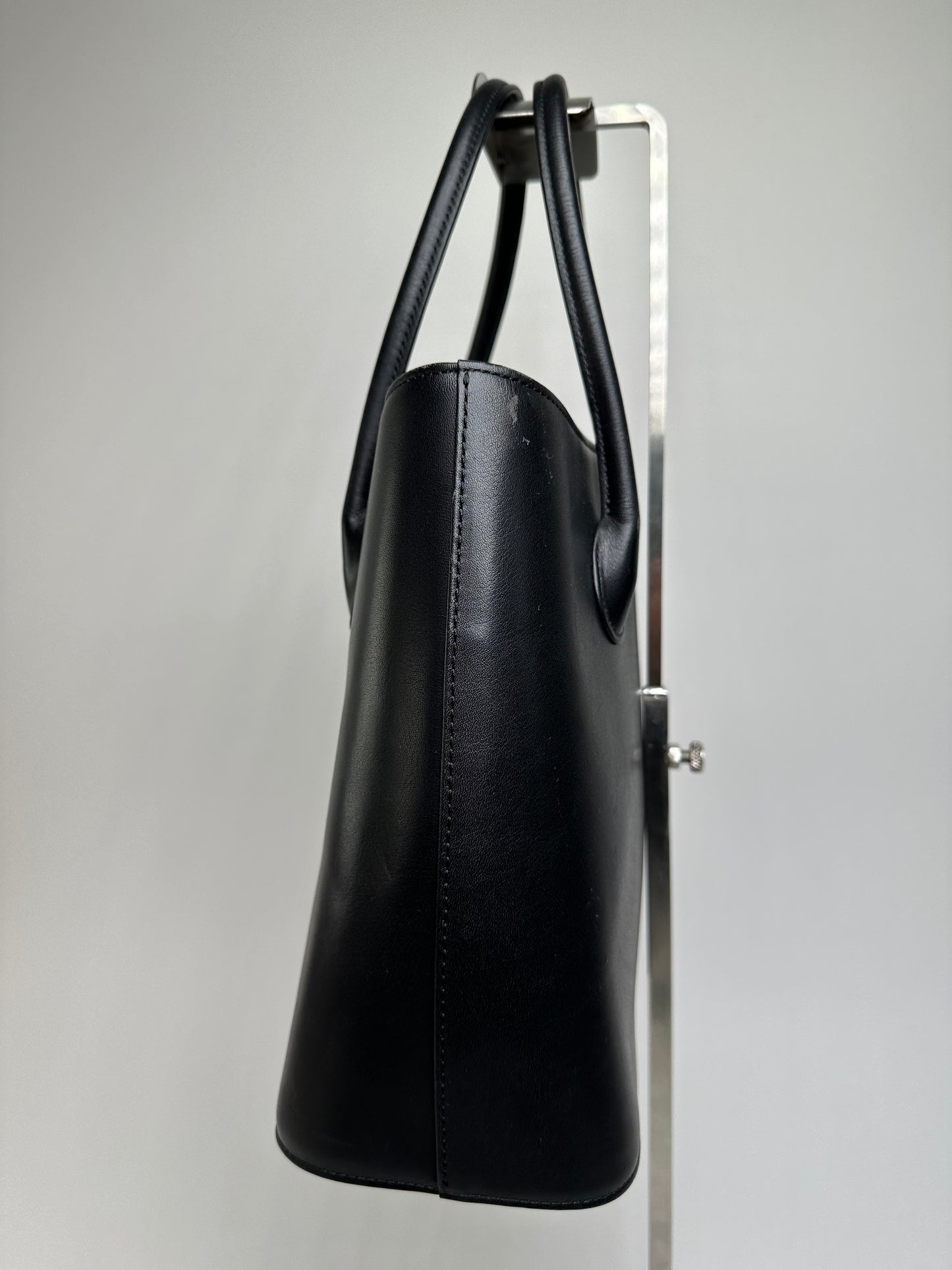 Vintage Issey Miyake Structured Leather Tote Black