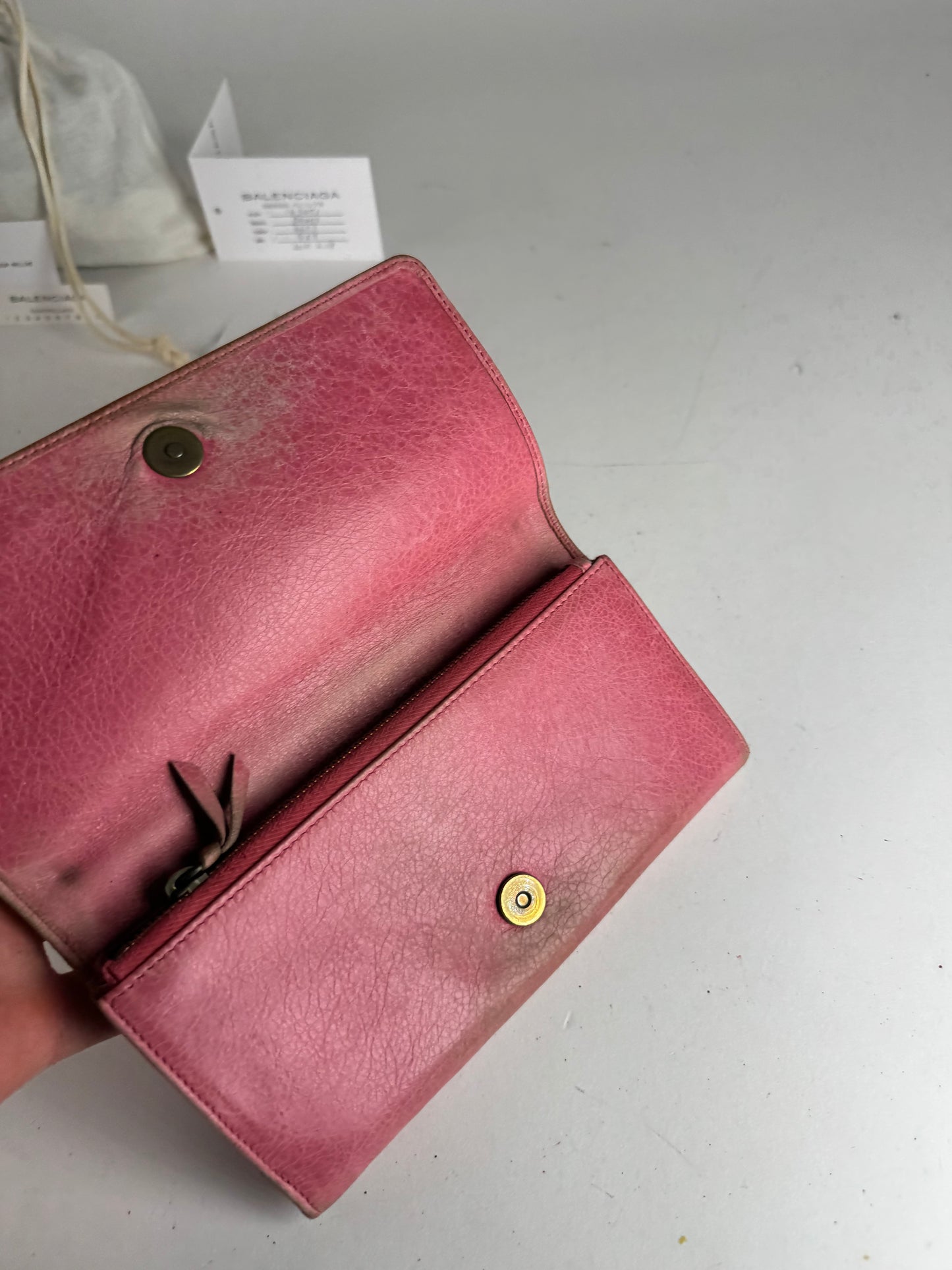 Vintage Balenciaga City Leather Wallet Pink