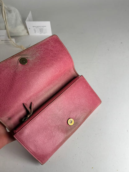 Vintage Balenciaga City Leather Wallet Pink
