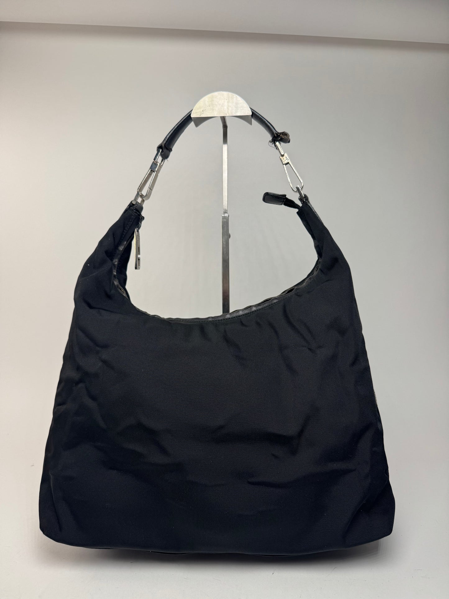 Sac à main vintage Gucci en cuir et toile noir