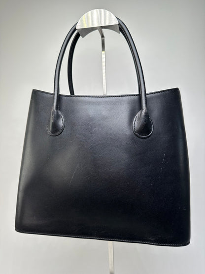 Vintage Issey Miyake Structured Leather Tote Black