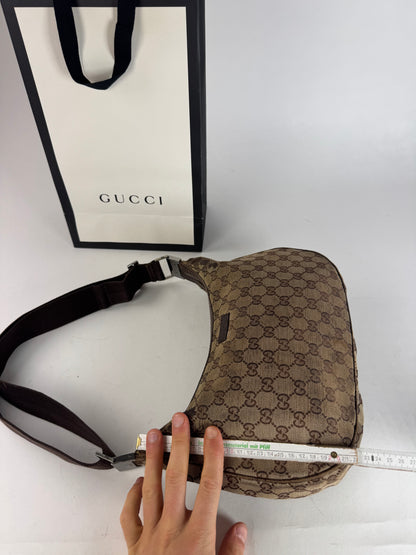 Vintage Gucci Multiway Monogram Croissant Bag Beige Brown