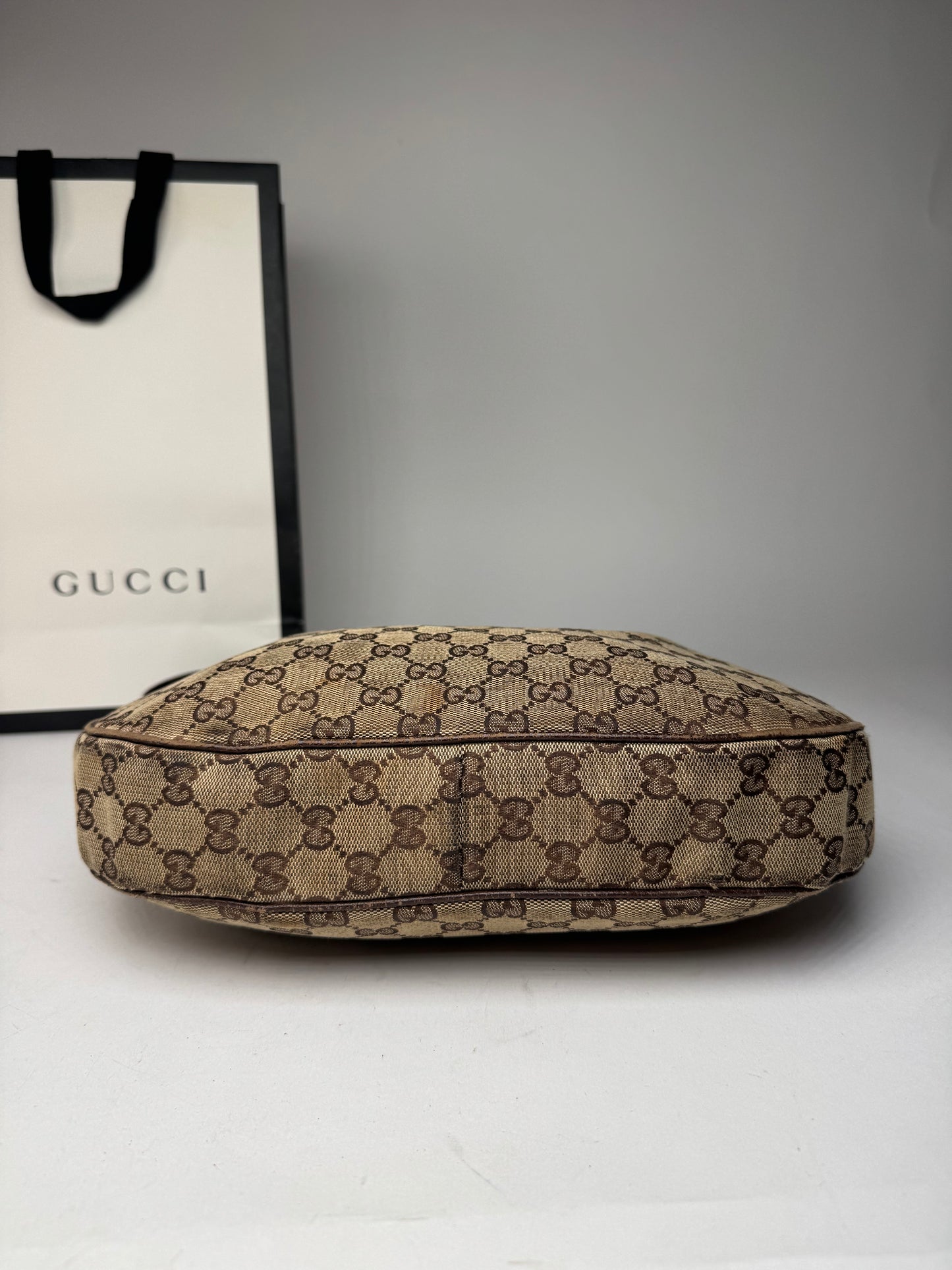 Vintage Gucci Multiway Monogram Croissant Bag Beige Brown