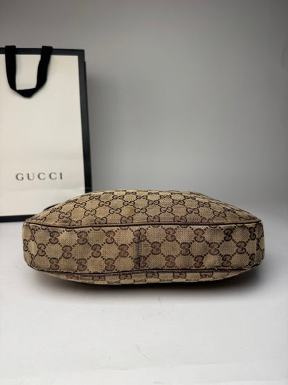 Vintage Gucci Multiway Monogram Croissant Bag Beige Brown