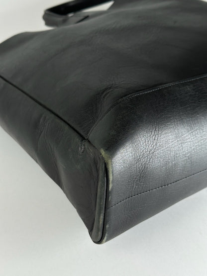 Vintage Issey Miyake Leather Shopper Black