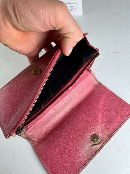 Vintage Balenciaga City Leather Wallet Pink