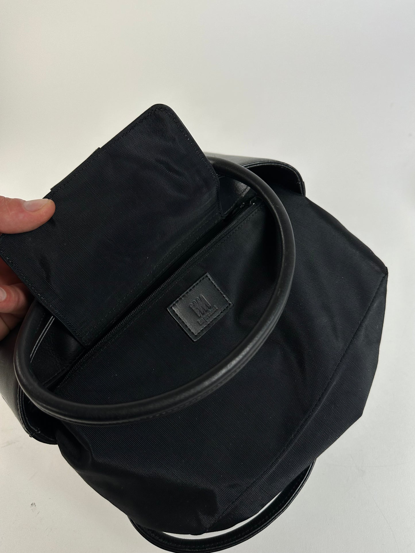 Vintage Issey Miyake Structured Leather Tote Black