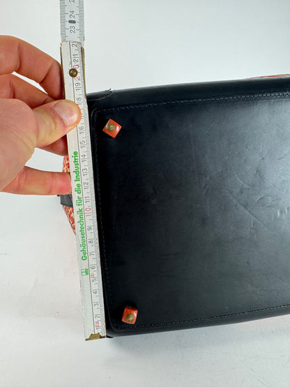 Vintage Bottega Veneta Canvas Leopard Duffel Bag Orange beige