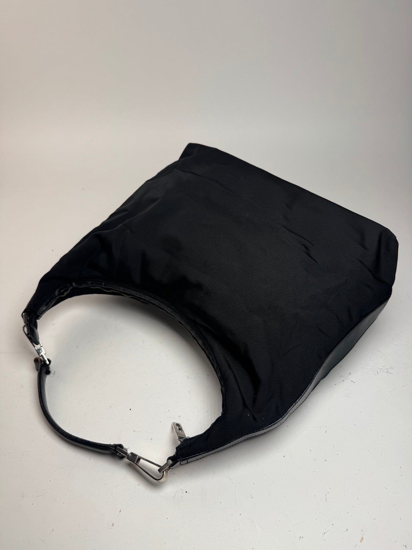 Sac à main vintage Gucci en cuir et toile noir