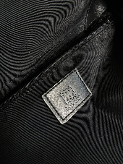 Vintage Issey Miyake Structured Leather Tote Black
