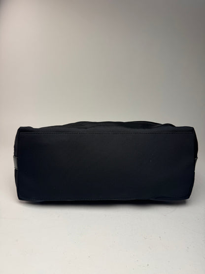 Sac à main vintage Gucci en cuir et toile noir