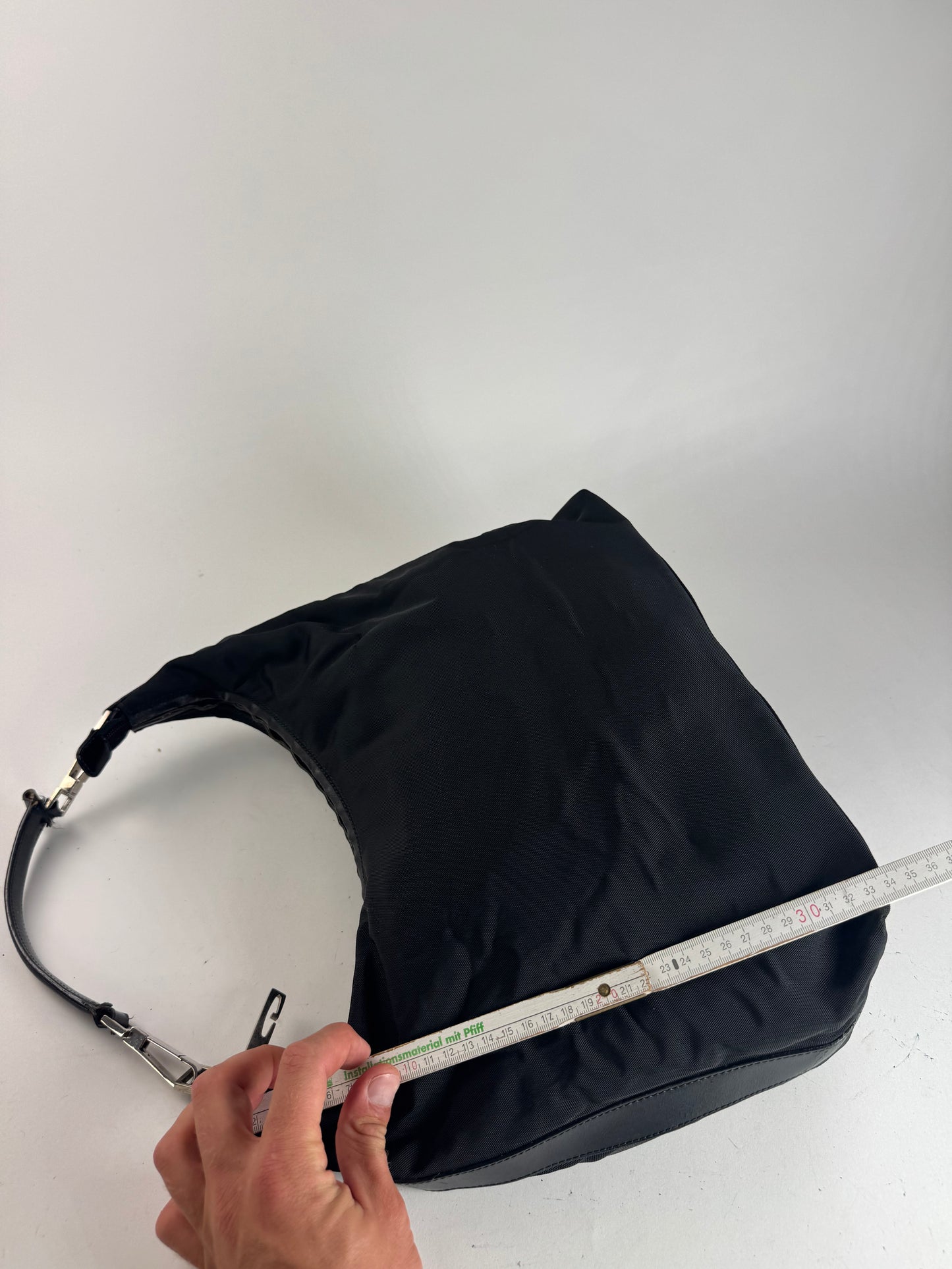 Sac à main vintage Gucci en cuir et toile noir