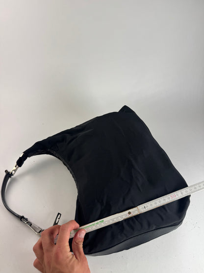 Sac à main vintage Gucci en cuir et toile noir