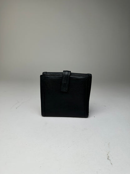 Vintage Gucci Leather Wallet Black Gold