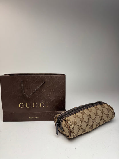 Petit sac Gucci Monogram vintage beige marron