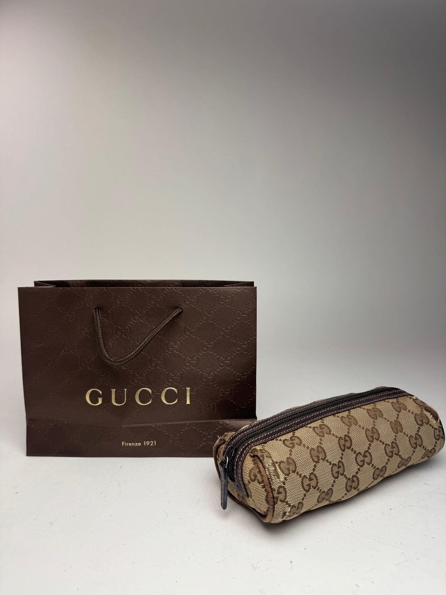 Petit sac Gucci Monogram vintage beige marron