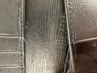 Vintage Gucci Leather Wallet Black Gold