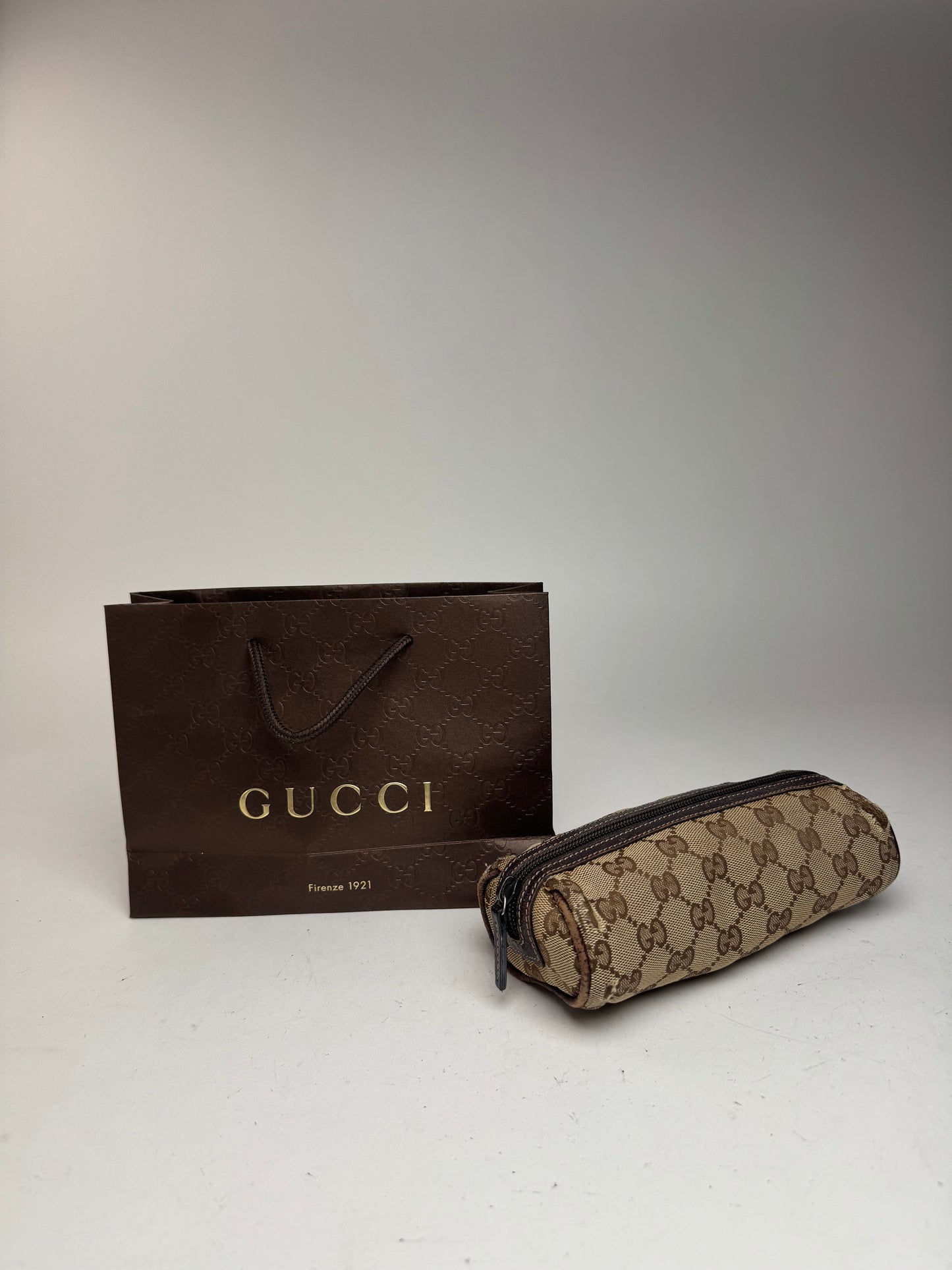 Petit sac Gucci Monogram vintage beige marron