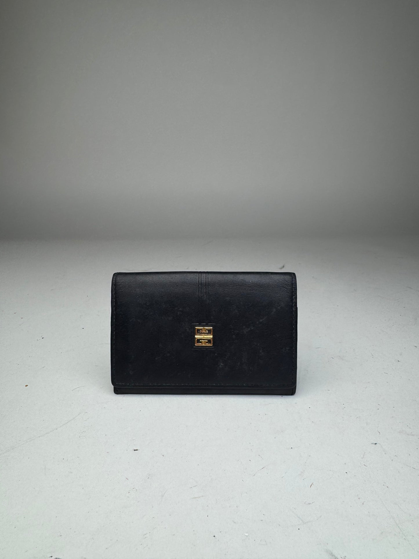 Vintage Givenchy Leather Card Holder Navy