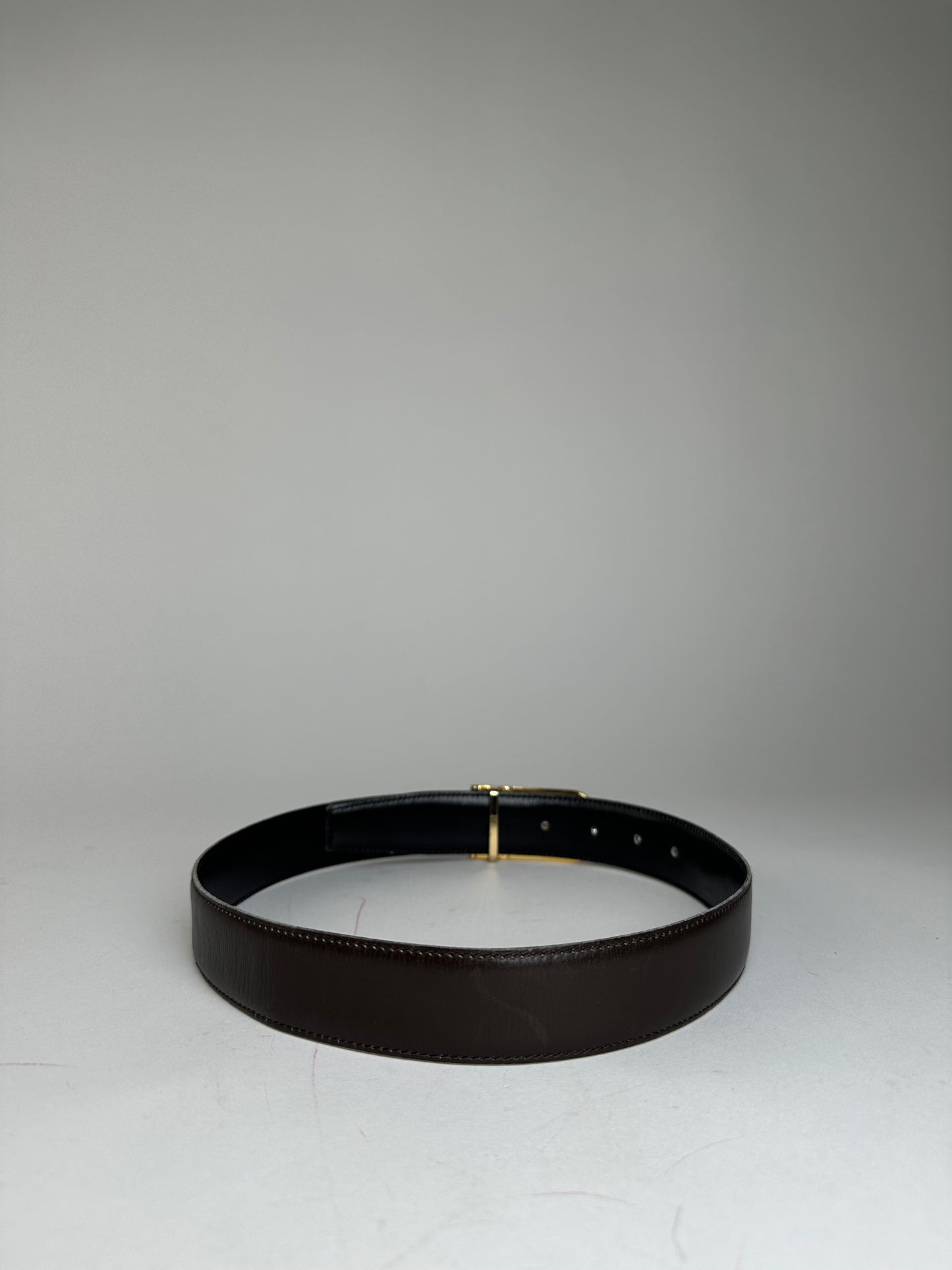 Vintage Gucci GG Leather Belt Brown