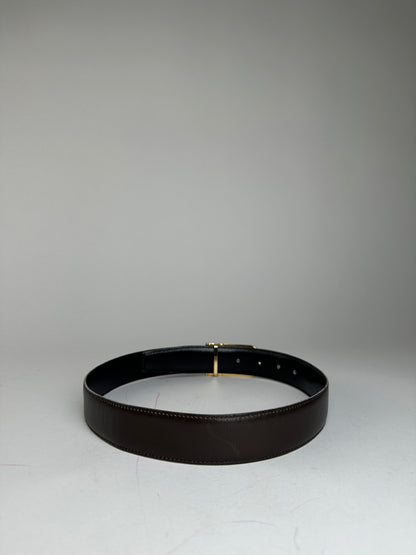 Vintage Gucci GG Leather Belt Brown