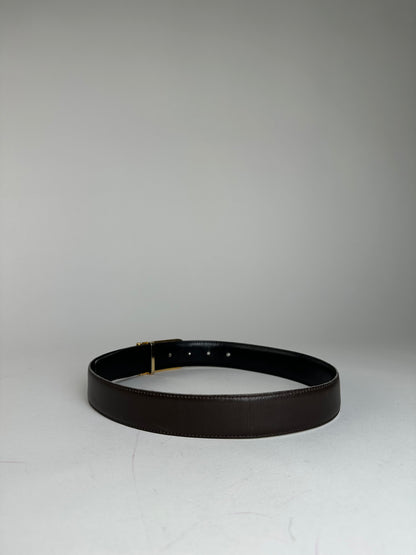 Vintage Gucci GG Leather Belt Brown