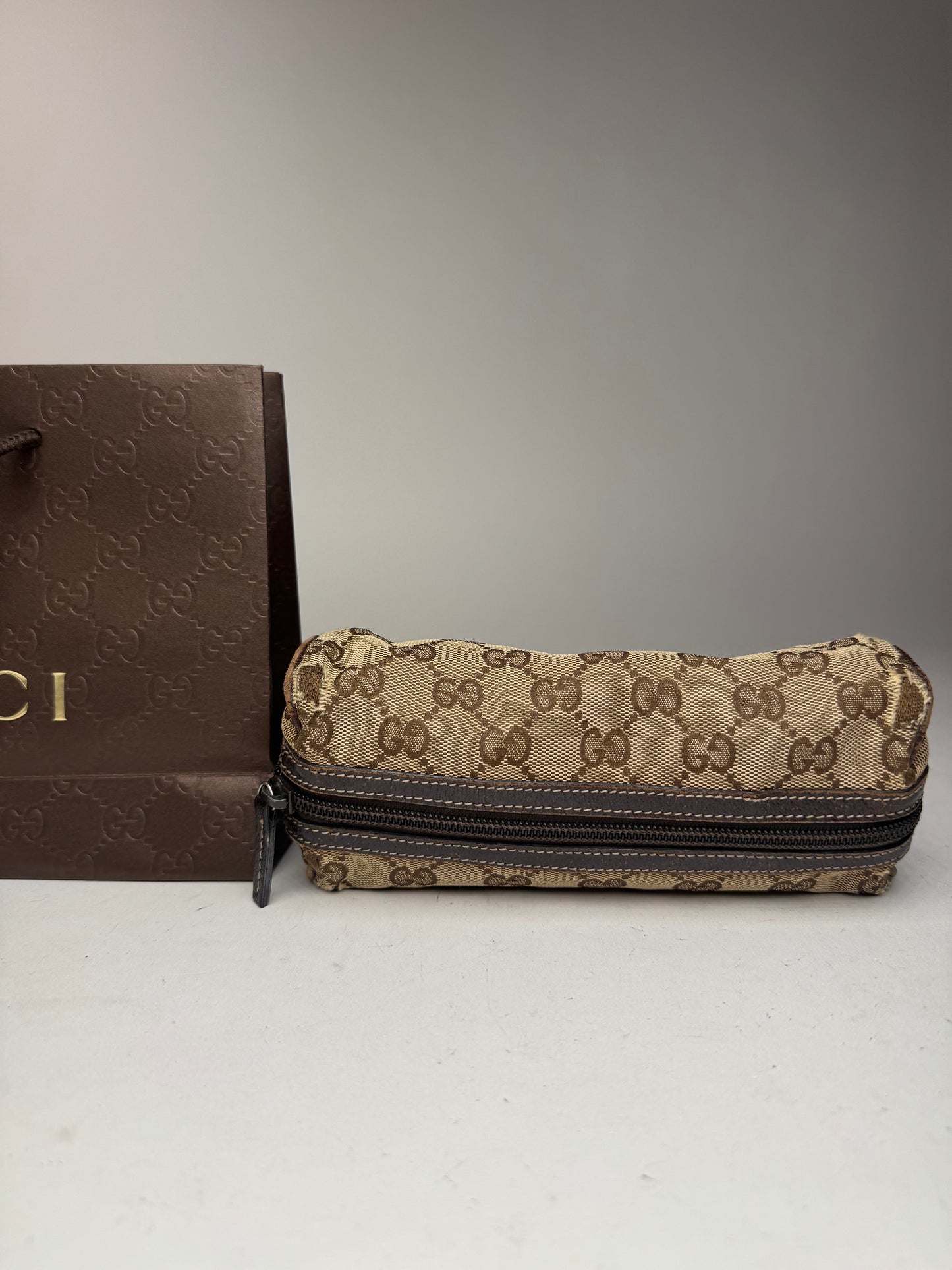 Petit sac Gucci Monogram vintage beige marron
