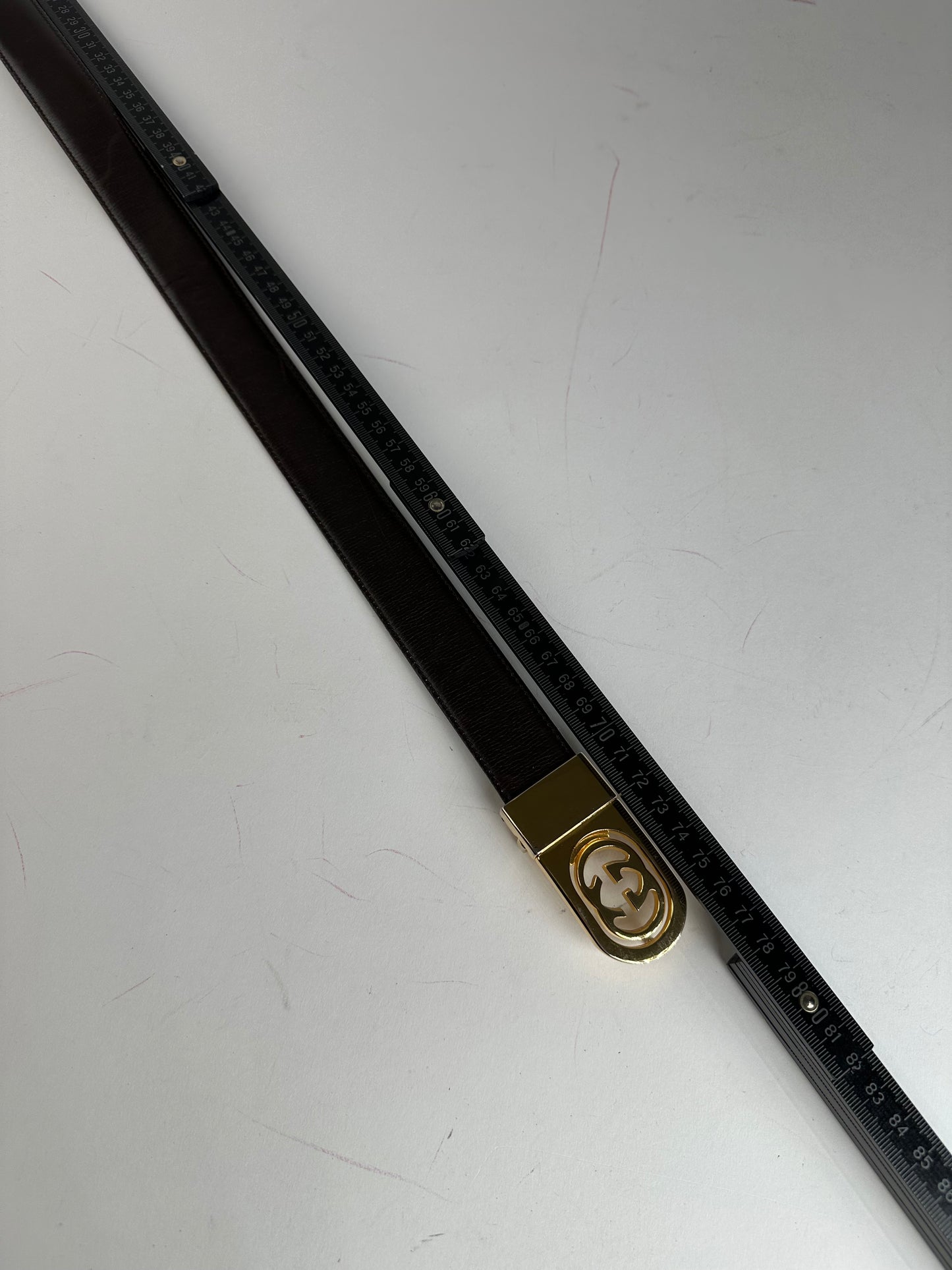 Vintage Gucci GG Leather Belt Brown