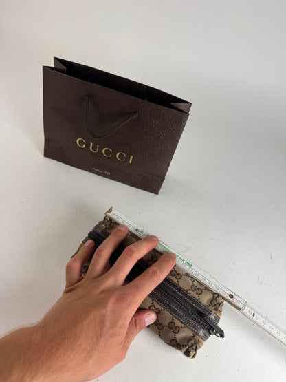 Petit sac Gucci Monogram vintage beige marron