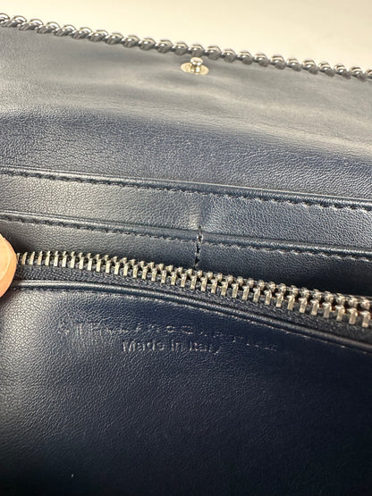 Vintage Stella Mc Cartney Vegan Suede Falabella Long Wallet Navy