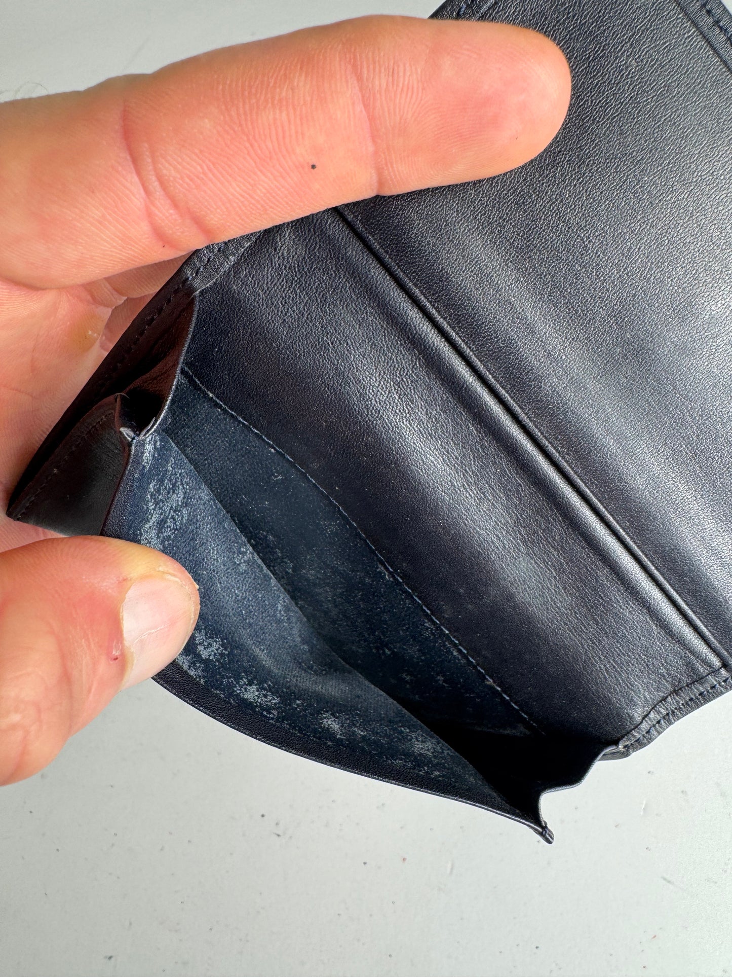 Vintage Givenchy Leather Card Holder Navy