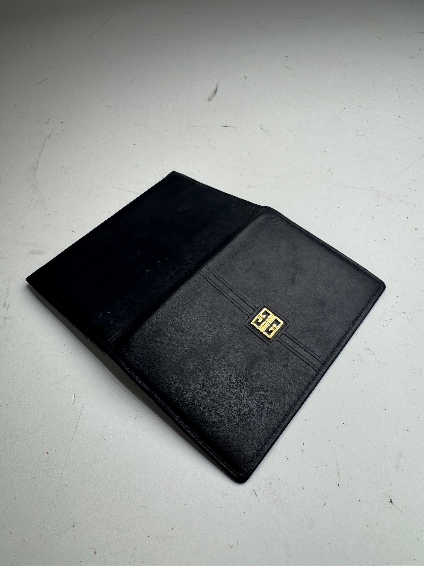 Vintage Givenchy Leather Card Holder Navy